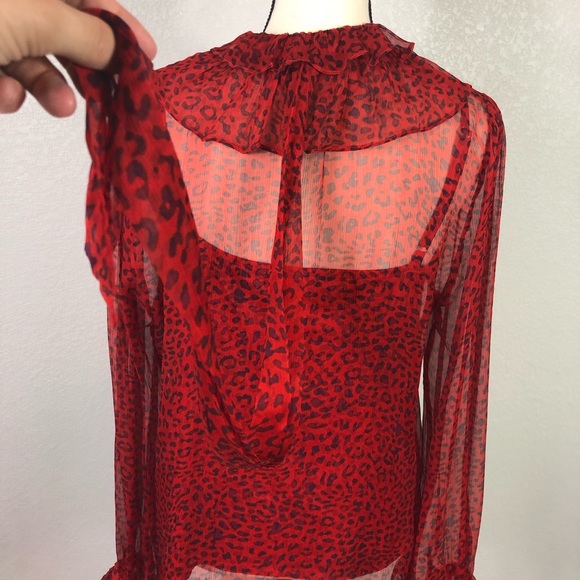 Johnny Was Animal Print Silk Blouse - Picture 5 of 11